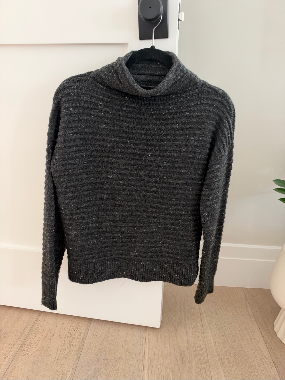Madewell Colorfleck Ribbed Turtleneck Sweater Gray Small